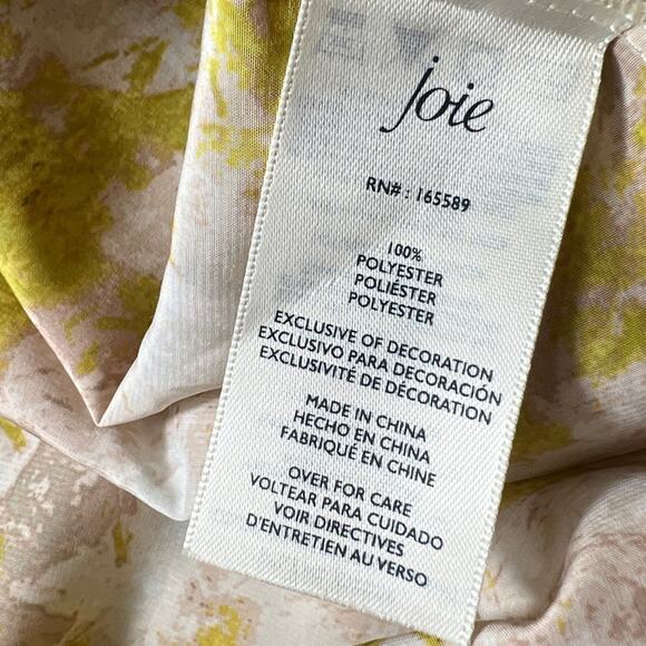 Joie Summer Porcelain Abstract Print Smocked Neck Sleeveless Blouse Size XL - Picture 8 of 8